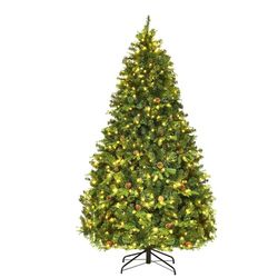 Kunstig juletre med LED-lys, 210 cm, Grønn
