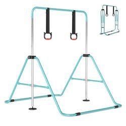 Justerbar gymnastikkstang for barn, metallramme, mintgrønn