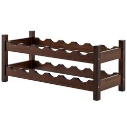 Bambus vinstativ for 12 flasker, 2-etasjes holder