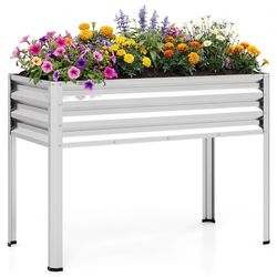 Højbed med ben, metalplantekasse 44x22x32