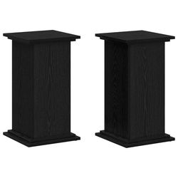 vidaXL Planteholder Svart Eik 33 x 33 x 60 cm Konstruert tre