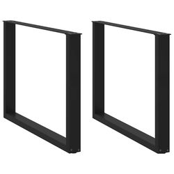 vidaXL Spisebordben U-formet 2 stk svart 100x(72-73) cm stål
