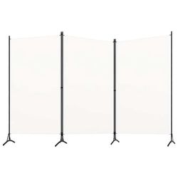 vidaXL Rumsavdelare 3 paneler vit 260x180 cm tyg