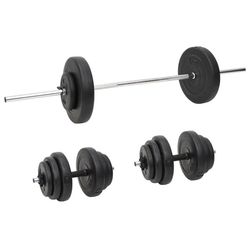 vidaXL Vektstang og manual med skiver 60 kg