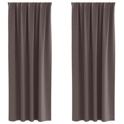 vidaXL Mørkleggende Gardiner med Ringer 2 pcs Mørk brun 260 x 140 cm