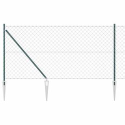 vidaXL Gjerdepåle grønn 25 x 1 m (40 x 40 mm maske) Stål og PVC
