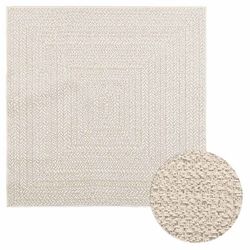 vidaXL Teppe ZIZUR kremhvit 120x120cm jute-utseende innendørs&utendørs