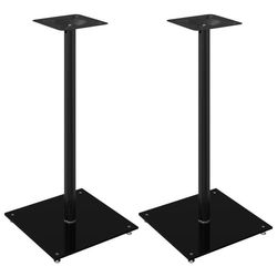 vidaXL Stativ för högtalare 2 st härdat glas 1-pelarmodell svart
