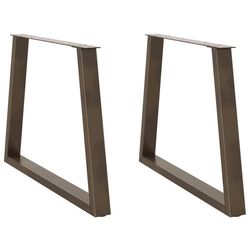 vidaXL Spisebordben V-formet 2 stk naturstål 100x(72-73,3) cm stål