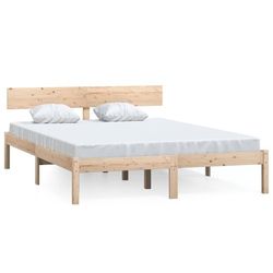vidaXL Sängram massiv furu 140x200 cm