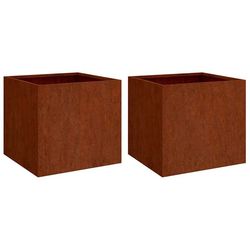 vidaXL Plantekasser 2 stk 42x40x39 cm cortenstål