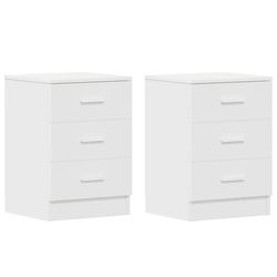 vidaXL Nattbord 2 stk hvit 38x35x56 cm sponplate