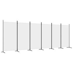 vidaXL Rumsavdelare 6 paneler vit 520x180 cm tyg