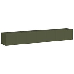 vidaXL Plantekasse olivengrønn 280x40x40 cm kaldvalset stål