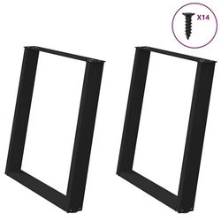 vidaXL Spisebordben U-formet 2 stk svart 70 x (72-73) cm stål