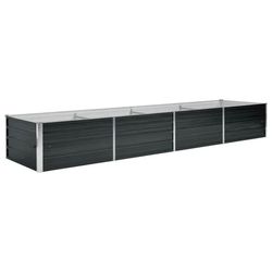 vidaXL Odlingslåda upphöjd antracit 320x80x45 cm galvaniserat stål