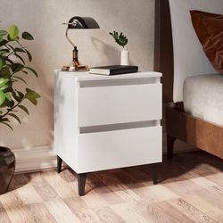 vidaXL Nattbord hvit 40x35x50 cm konstruert tre