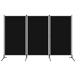 vidaXL Rumsavdelare 3 paneler svart 260x180 cm