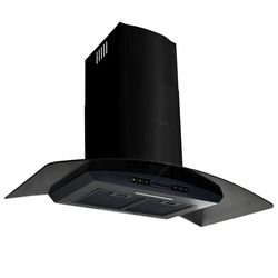 vidaXL Väggmonterad köksfläkt rostfritt stål 756 m³/h 90 cm svart