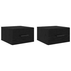 vidaXL Nattbordskap 2 pcs Svart Eik 35 x 35 x 20 cm Konstruert tre