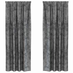 vidaXL Fløyel Gardiner med gardiner 2 pcs Grå 225 x 140 cm Fløyel