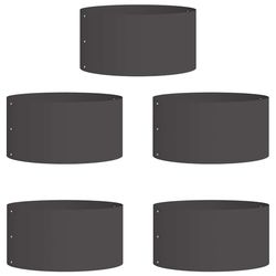 vidaXL Plante ring 5 pcs Svart 40 x 40 x 20 cm Kaldvalsestål