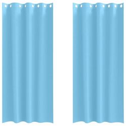 vidaXL Mørkleggende Gardiner med Ringer 2 pcs Lys blå 225 x 140 cm