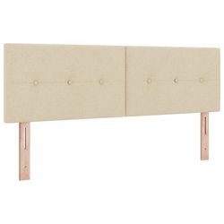 vidaXL Sänggavel med sängram Kräm 140 cm tyg