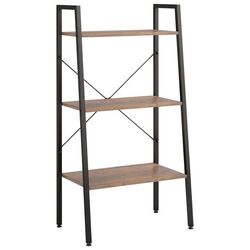 vidaXL Gulvhylle 3 etasjer lysebrun og svart 56x35x108 cm