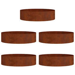 vidaXL Plante ring 5 pcs Brun 80 x 80 x 12 cm Cortenstål