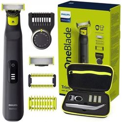 Hybridrakhyvel - Philips - OneBlade PRO 360 QP6541/15 - 360° blad - 14 längds nosstycke - Fodral ingår