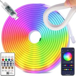 Neon LED Strip RGB 5m Bluetooth App Vanntett Fleksibel