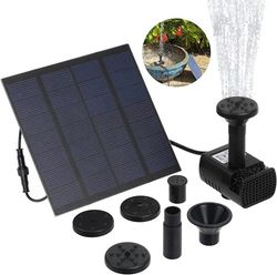 Solcellsdriven Fontänpump med Solpanel för Fågelbad och Damm