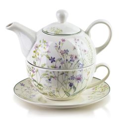 porcelæn tekande med kop AFFEKDESIGN Faccia Verde 280ml/410ml grøn 1 sæt