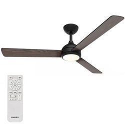 Philips Kattotuuletinvalaisin 1.32m Velyx - Musta/Tumma puu