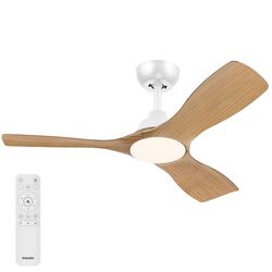 Philips Loftventilatorlampe 1.06m Olas - Hvid/Træ