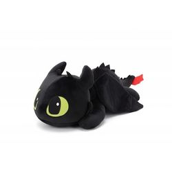 PLYS SVART DRAKE MED GRÖNA ÖGON 100 CM MUSEKAK XXL