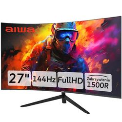 AIWA 27-tums skärm 1920x1080 144Hz HDMI ramløs böjd