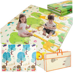 Hopfällbar skummatta för barn XPE 200x180 stor dubbelsidig + väska