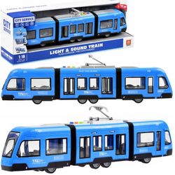Store sporvogne kører, lyde, lys, batterier, blå 930B