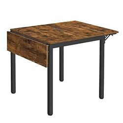 Vasagle Fällbart matbord för 2-4 personer, Vintage brun/svart