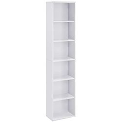 Vasagle Skandinavisk stil 6-lags bogreol opbevaringshylde til stue kontor soveværelse arbejdsværelse 40 x 24 x 178,5 cm hvid LBC167T14