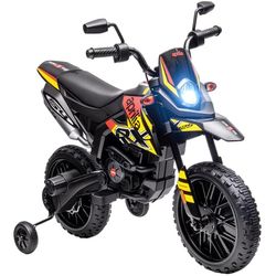 AIYAPLAY Elmotorcykel för barn, 12V barnmotorcykel med musik, 6 km/h Gul
