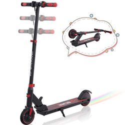 RCB R15 Fällbar elektrisk sparkcykel för barn, vikt 7,55 kg, justerbar höjd, present för barn och tonåringar, röd