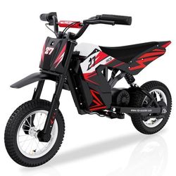 RCB Elektrisk Motorcykel Barn 300W – 25 km/h – 12" Däck – Räckvidd 17 km – Justerbart Styre – Röd