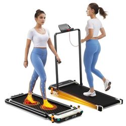 Akluer 520A-B 2-i-1 gångmatta och fotmassageapparat – 150 kg lastkapacitet, topphastighet 10 km/h, stötdämpning, LED-displayer, fjärrkontroll