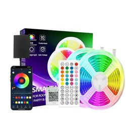 40m Bluetooth ultratynt LED-lyslistsett, smart app 44-tasters stemningslys med fjernkontroll