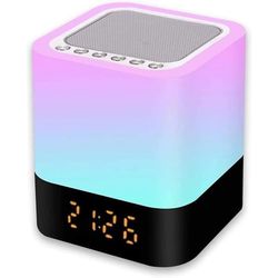 Soloppgang-vekkerklokke med lampe – Bluetooth-høyttaler – Berøringskontroll – RGB-dimbar – Nattlampe til nattbord – Plug and Play – Kompakt størrelse – Bred kompatibilitet
