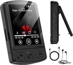 64GB MP3-spiller - bærbar MP3-spiller med HiFi Lossless-lyd og 64GB minne - 1,8-tommers LCD-skjerm - Svart - 1,8-tommers
