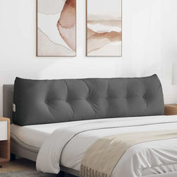 Ryggkudde Mörkgrå 180 x 24 x 50 cm tyg